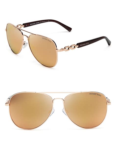 Michael Kors Women's Fiji Chainlink Mirrored Aviator 